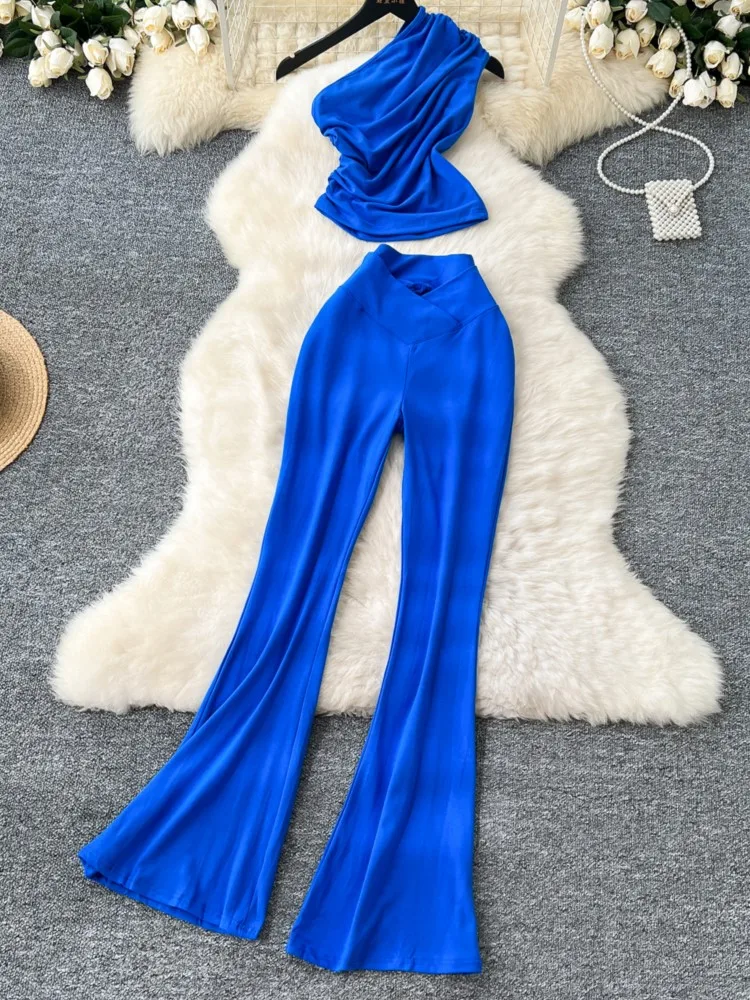 Y2K сексуальные комплекты из двух предметов для женщин элегантные и шикарные