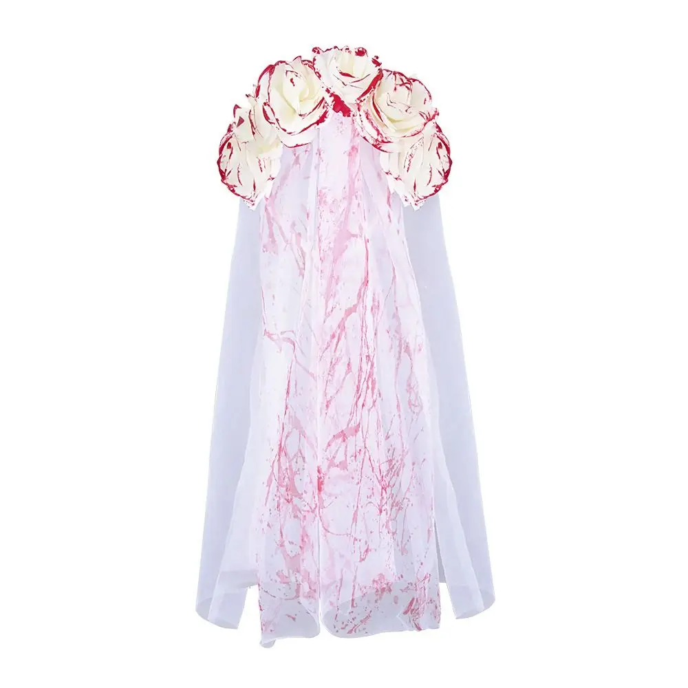 Повязка на голову с цветком розы Хэллоуин маска реквизит для вечеринки кровью