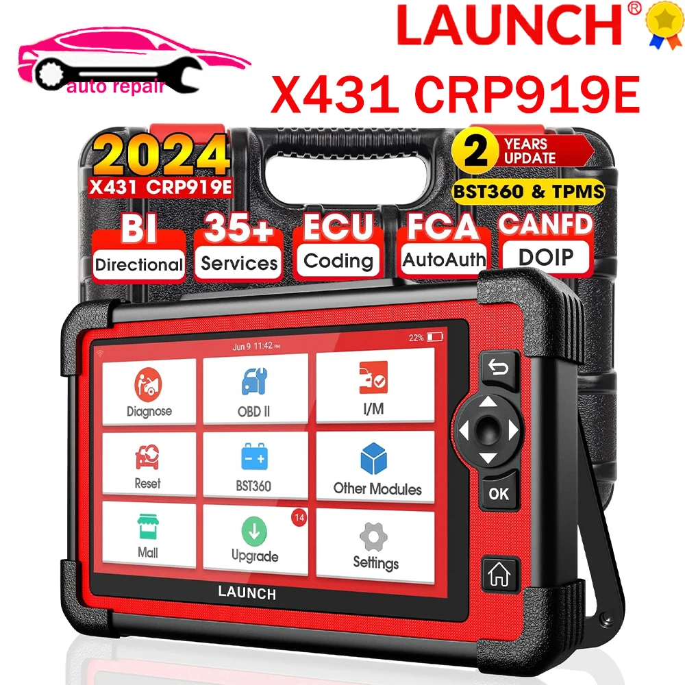 LAUNCH X431 CRP919E CANFD DIOP Полные системы диагностических инструментов AF DPF IMMO 29 функция