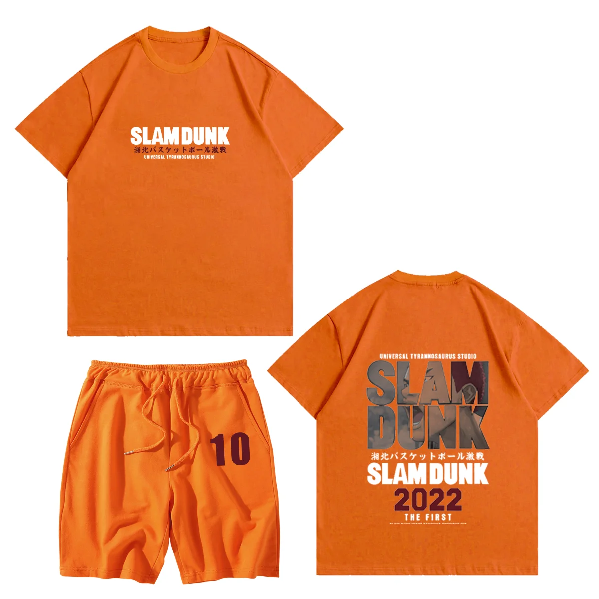 2023 Basketball Men's Suit Japanese Anime High Quality T-shirt Shorts Designer Men's And Women's Wear Harajuku Cartoon New Suit