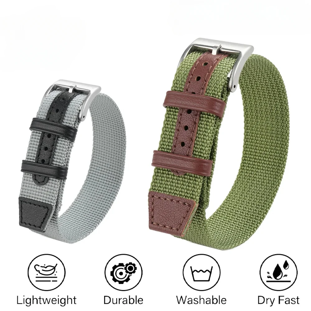 Watchdive нейлон 20 мм 22 Прочный ремешок Водонепроницаемый Военный Удобный браслет