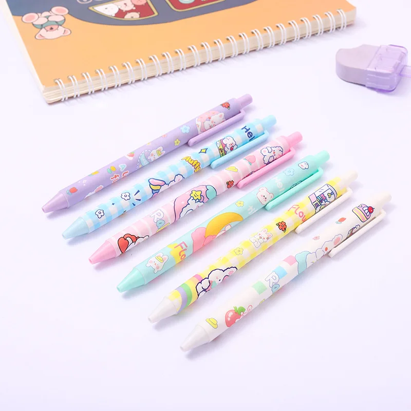 

Kawaii Anime Cartoon Print Gel Pen 0.5mm Black Ink Press Neutral Pen Student Signature Pencil Writing Stationary Supplies