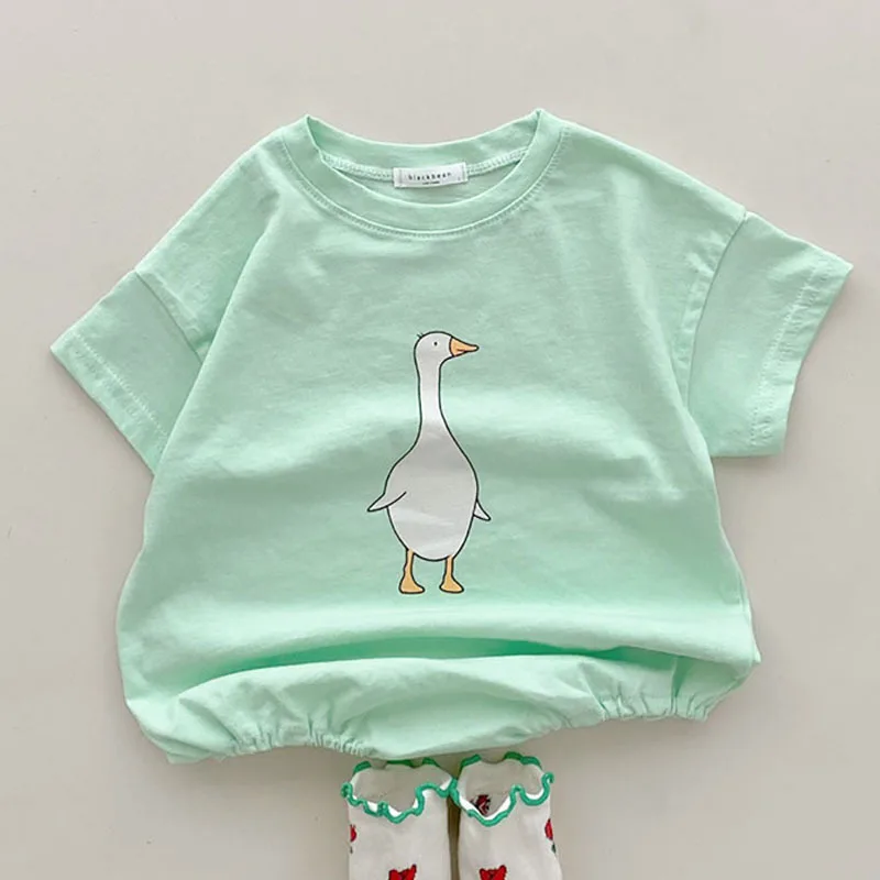 

Fashion Baby Summer Short Sleeve Bodysuit 2022 New Infant Cartoon Jumpsuit Cute Duck Print Baby Clothes Cotton Toddler Onesie