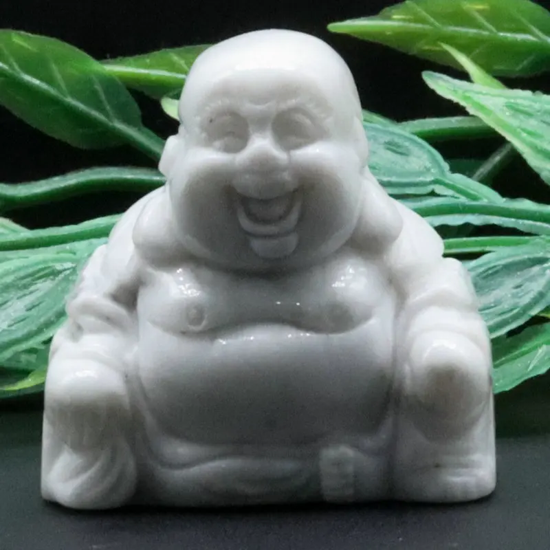 

1.4inch 49g Buddha Statue Natural Healing Crystal Reiki Chakra Hand Carved Stone Maitreya Figurine Crafts Home Lucky Decor