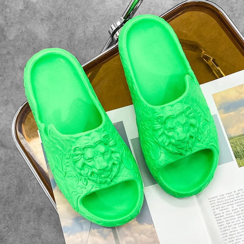 Slipper Summer Men Domineering Non Slip Bathroom Shoe Male Women Casual Comfortable Platform Slipper Conspicuous Soft Beach Shoe