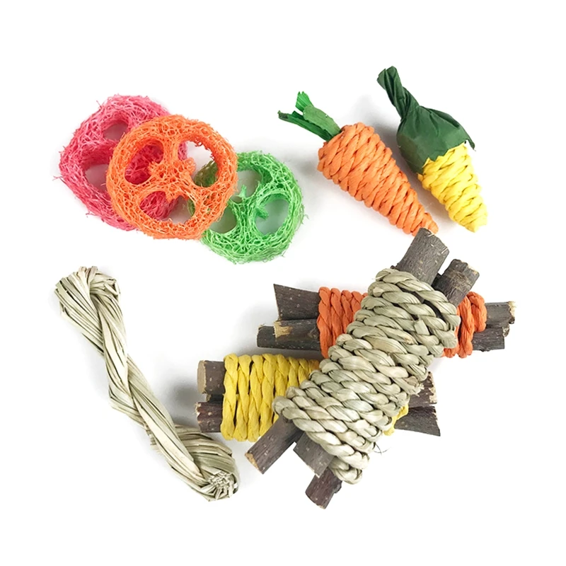 

K5DC Set of 9 Small Animal Activity Toys Accessories Molar Teeth Care for Hamsters Durable Molar Tools for guinea pigs Gift