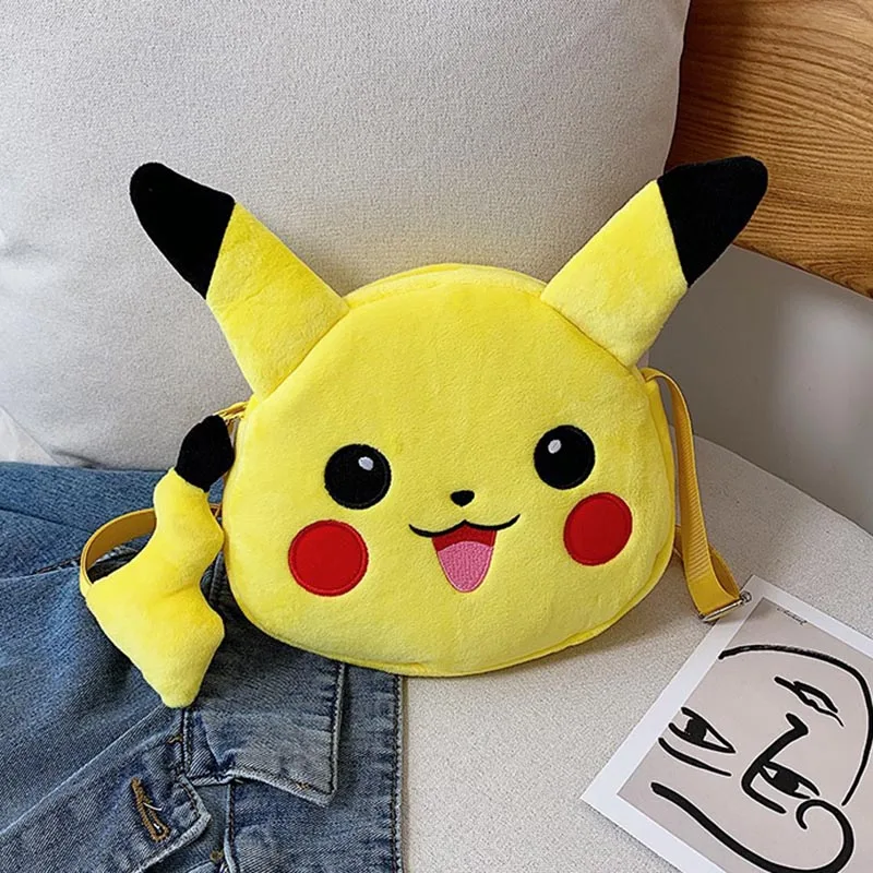 

New Pokemon Plush Pikachu Gengar Kawayi Women Satchel Mobile Phone Bag Crossbody Coin Purse Birthday Gifts For Children