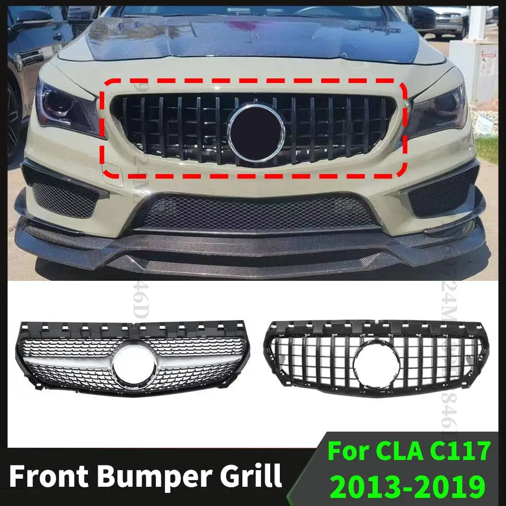 GT Diamond Facelift Front Hood Bumper Grille Inlet Mesh Grill For Mercedes C117 W117 Benz CLA 2013-2019 180 260 200 220 Tuning