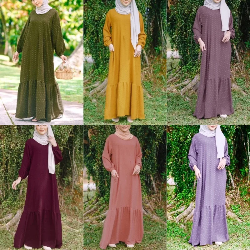 Мусульманский Модный женский халат, марокканские Дубаи, повседневные Абайи для женщин, турецкое индийское женское арабское платье, свободн...
