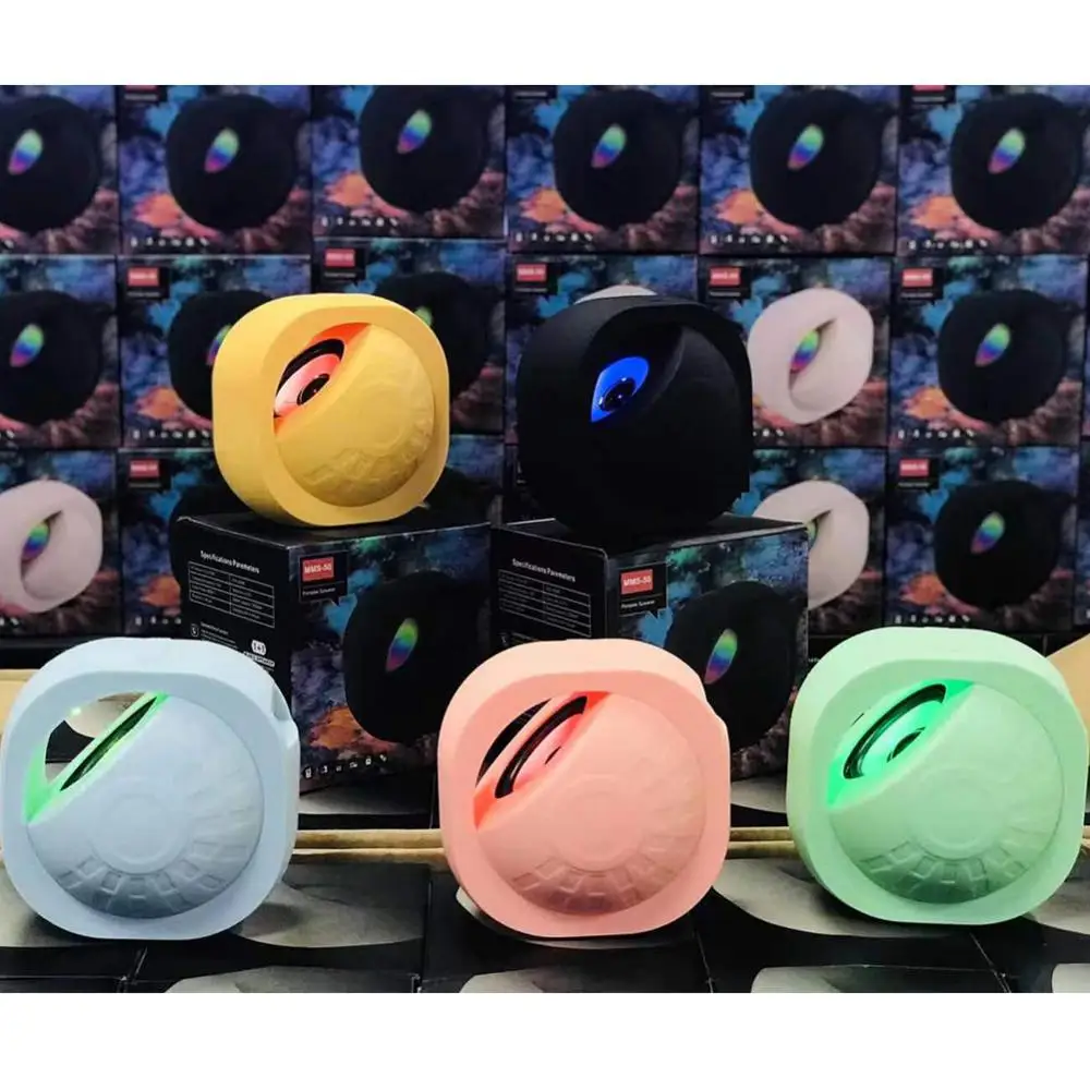 

Mini Size Seven Color Lamp Speaker Wireless Speaker Portable 1200mah Outdoor Loudspeaker For Android Ios
