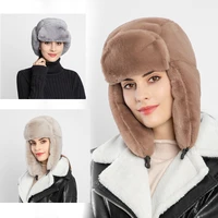 velvet windproof cap ski hat thicken winter outdoor riding keep warm ear muffs faux fur plus casual fashion ear protection hat