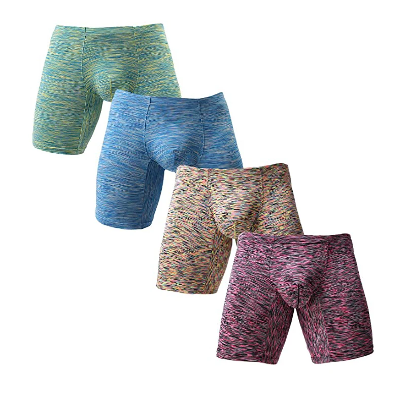 2020 new  Hot Selling Men's Professional No Ride Up Boxer Briefs Long Leg Polyester Underwear Low Rise Trunks with Pouch