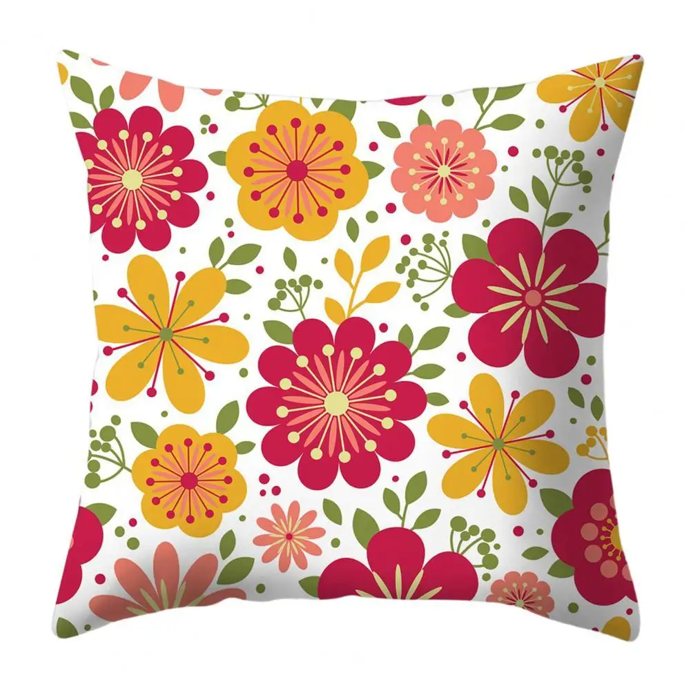 

Fancy Flower Pattern Pillow Cover Cushion Case Various Styles Smooth Zipper