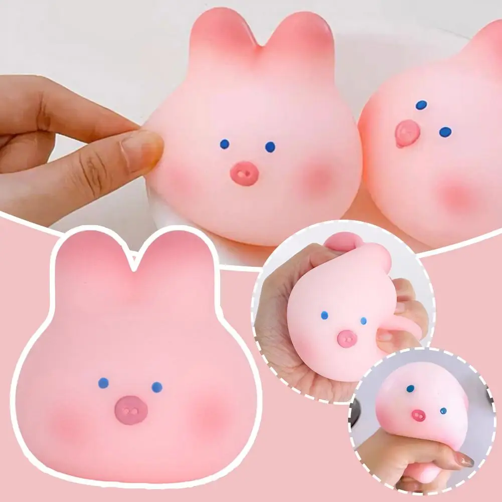 

1pc Squeezing Toy Pig Rabbit Decompression Toy Lovely Slow Squishy Rebound Stress Toys Fidget Pink Relief Soft Squeeze Toys C5M2