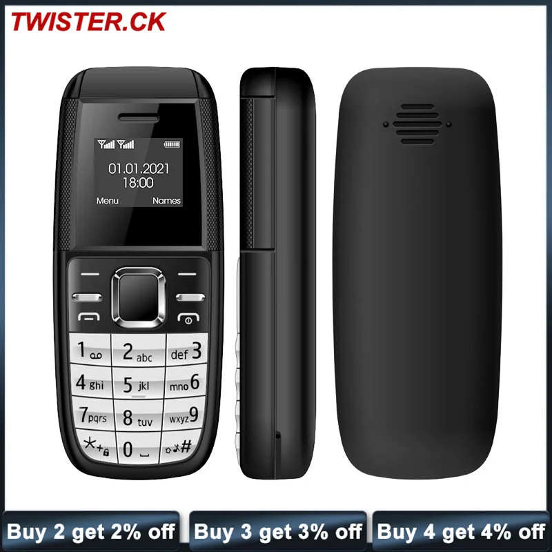 Мини-телефон BM200, экран 0,66 дюйма, MT6261D, Gsm, четырехдиапазонный, с клавиатурой, двумя Sim-картами, для пожилых людей