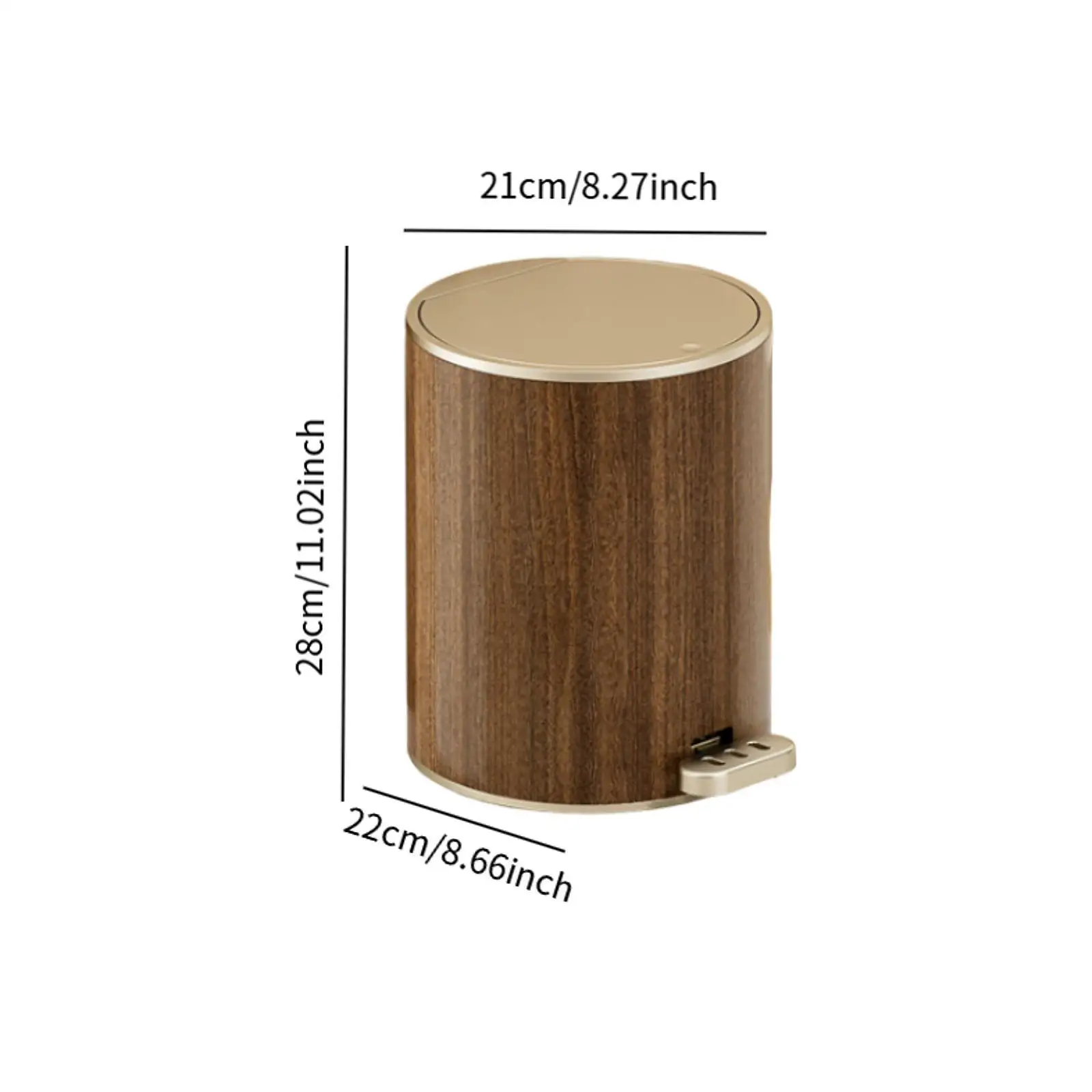 Мусорный бак с древесным зерном мусорный большой емкости круглый ножной педалью