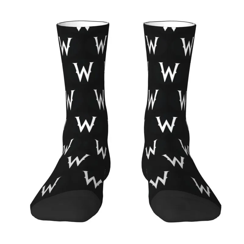 Wednesday Addams Men's Crew Socks Unisex Novelty 3D Printing Goth Funny Halloween Dress Socks