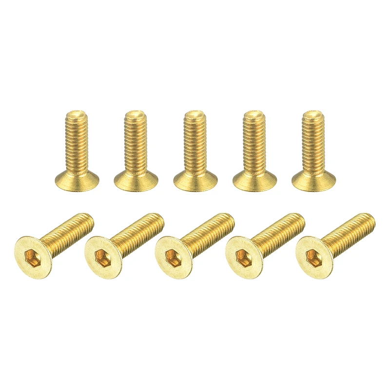 

Uxcell 12pcs M2 M2.5 M3 Flat Head Socket Cap Screws Inner Hex Drive Fasteners Bolts Hex Hexagon Socket Screws Brass Tone Screw