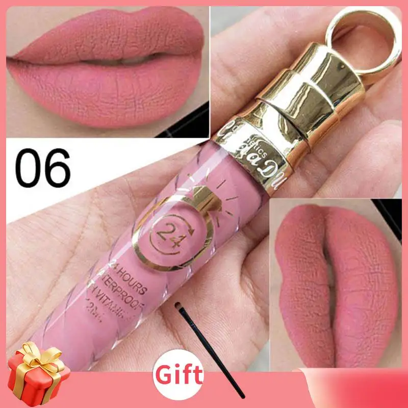 

Matte Lip Gloss Liquid Lipstick Waterproof Long Lasting Mental Beauty Nude Glitter Lip Gloss Beauty Red Lip Tint 20 Colors