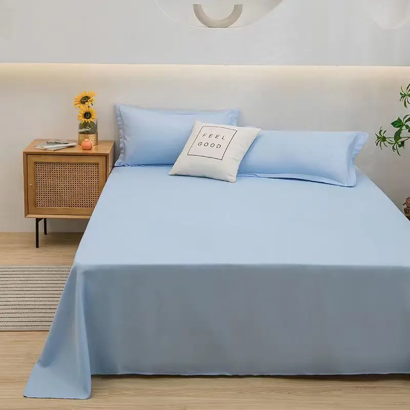 

Pure Color Minimalism Sheets Single Pair 100% Cotton Four Seasons Universal Right Angle Mattress Cover Clean Ultra-thin Comfort