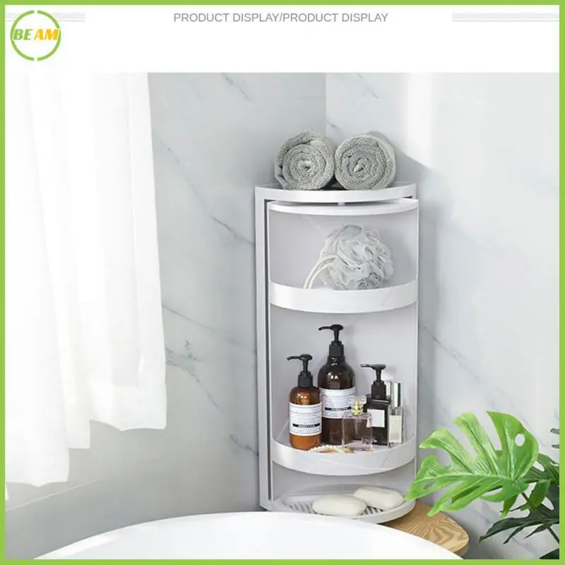 

Helps To Tidy Up Your Bathroom Rotating Tripod Multichamber Easy To Clean Strong Bearing Capacity Shower Rack Space Saving