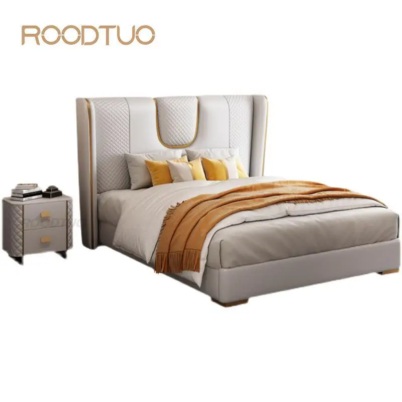With Mattress And Nightstands 2 People Modern Design Double Bedroom Beds