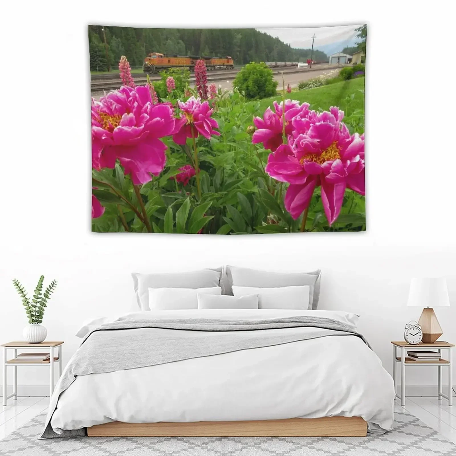 Поезд в Эссессе гобелен MT обои с грибами эстетический для домашнего декора