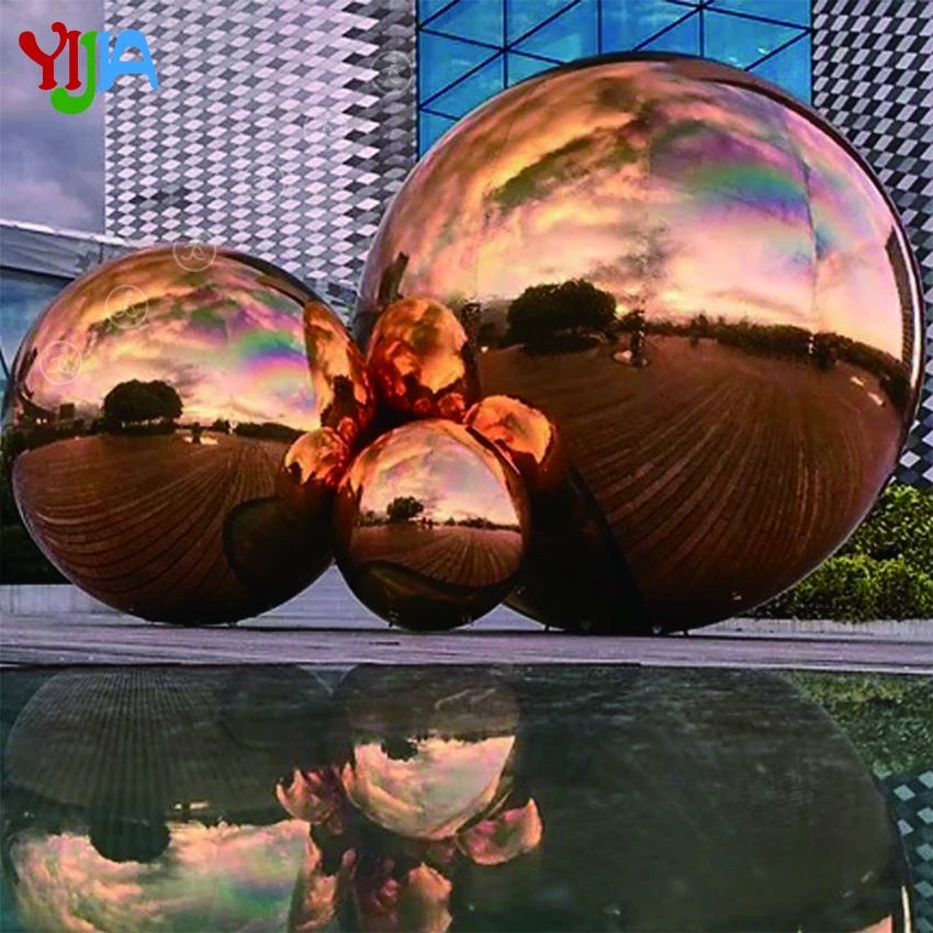 La decorazione commerciale di eventi usa la palla gonfiabile dello specchio di pubblicità del pallone della sfera della discoteca delle palle dello specchio dell'oro gigante da vendere