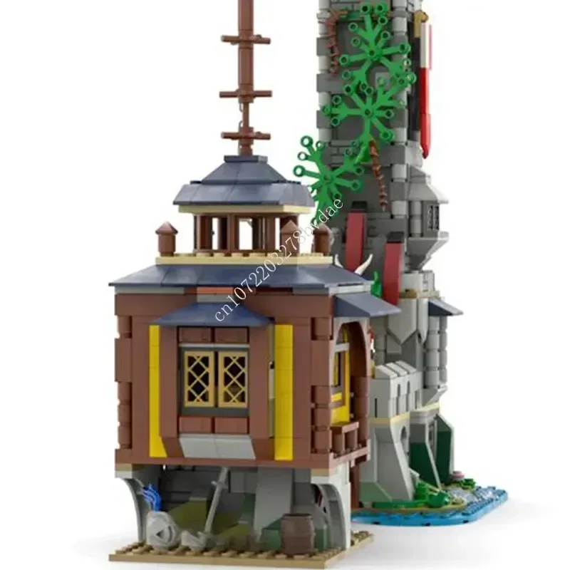 1035 шт. Moc строительные блоки модель замка крепость подъемник технические кирпичи