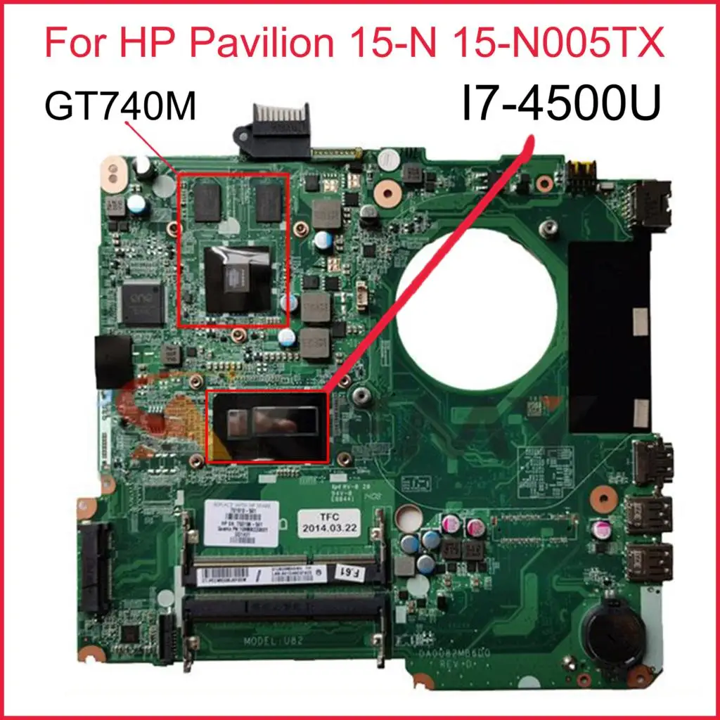 

Материнская плата для ноутбука HP Pavilion 15-N 15-N005TX 15'6 GT740M материнская плата для ноутбука DA0U82MB6D0 SR16Z I7-4500U