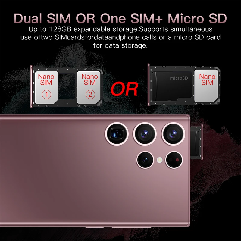 2022 new s22 ultra phones global version 7 3 inch with stylus smartphone 16gb1tb 6800mah 5g net unlocked mobile with pen phones free global shipping