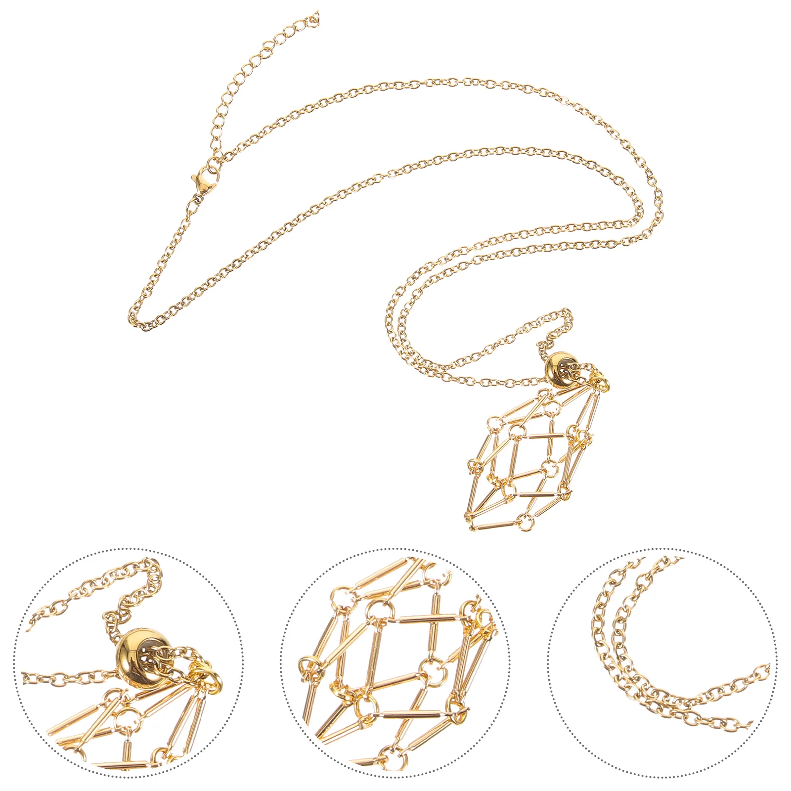 Сетчатая сумка из натурального кристалла с необработанным камнем металлическое