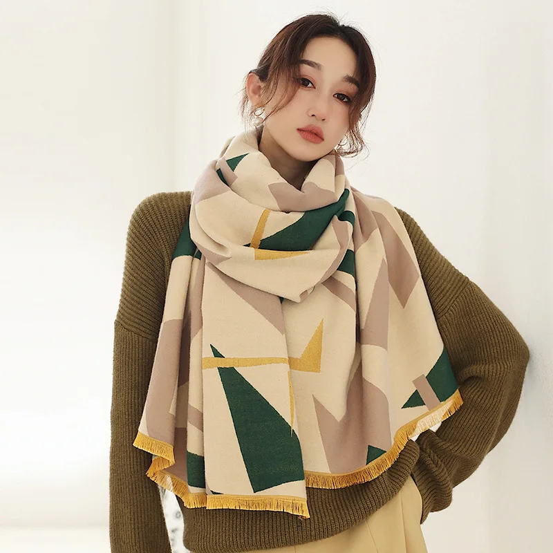 

Winter Warm Elegant Thick Blanket Long Women Scarves Shawls And Wraps Hijab Cashmere Scarf Ladies Pashmina Echarpe 65*190CM