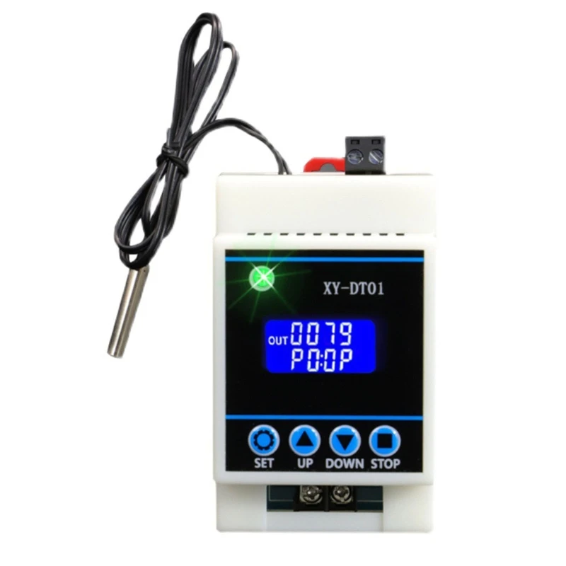

220V Digital LCD Temperature Controller Module Thermostat Switch with Probe Over-heat Alarm Heating & Cooling Control