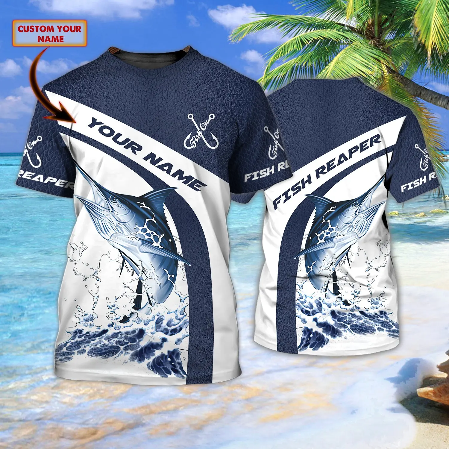 Футболка мужская с 3D-принтом щуки/марлина повседневная тенниска коротким