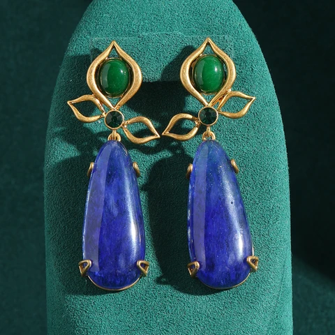 Винтажные длинные стеклянные серьги-капли с листьями для женщин, зеленый агат, капля воды, золотой цвет, ювелирные изделия, тенденции 2025, высокое качество, свадьба