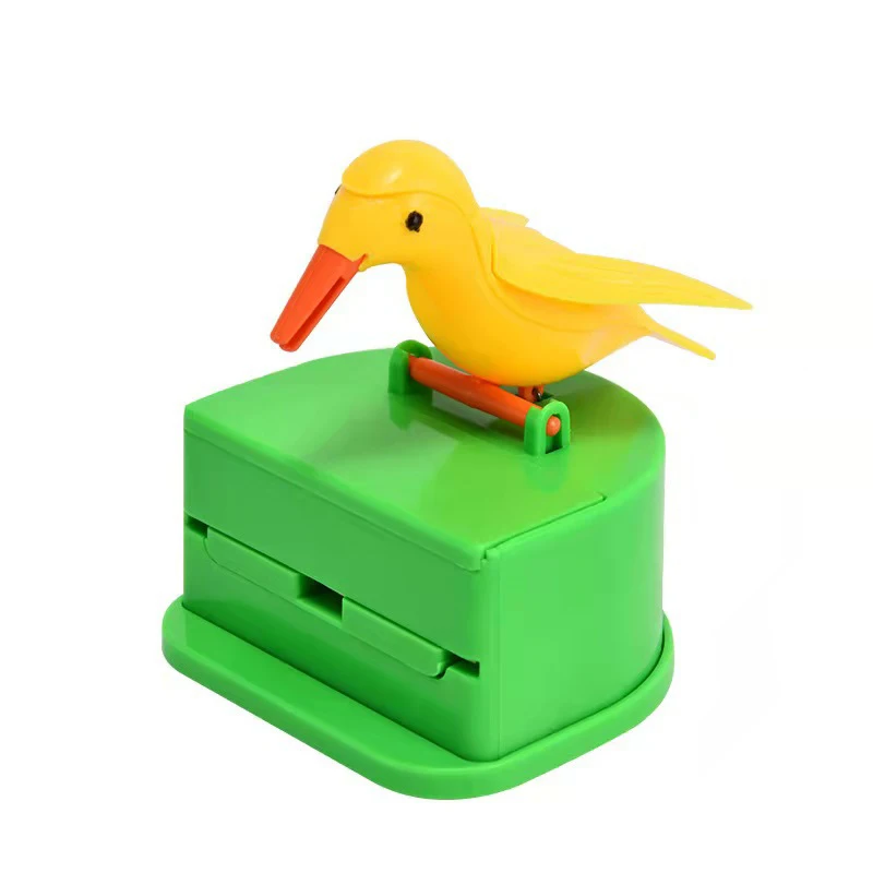 

Bird Toothpick Box Desktop Ornament Automatic Press Kitchen Bar Supplies Rack Stash Container Decoration Holder Multifunctional