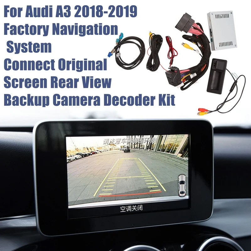 

For - A3 2018-2019 Reverse Rear View Backup Camera System Interface Adapter Factory Display Decoder Kit +Rear Camera