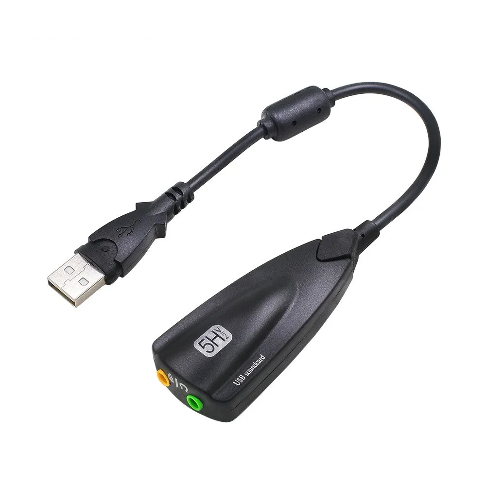 

5HV2 External usb sound card 7.1 with 3.5mm audio interface adapter for headphone speakers laptop Computer PC