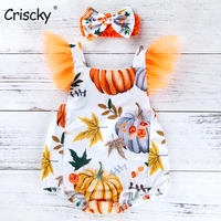 criscky 2022 summer new childrens clothing new infant toddler baby girls sleeveless print jumpsuit casual clothes