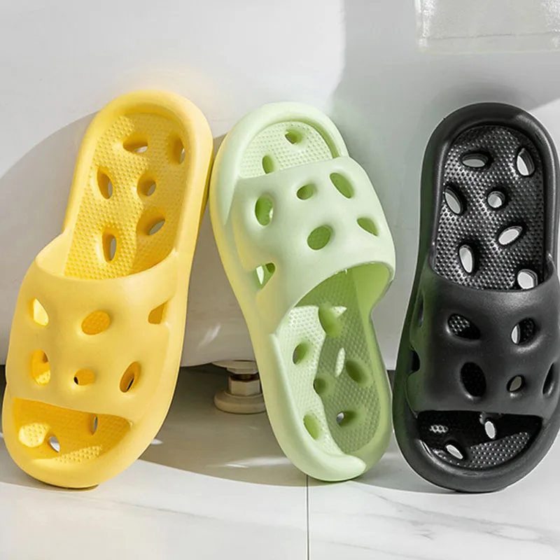 

Женские и мужские домашние тапочки, Нескользящие шлепанцы для ванной, мягкие сандалии для вентиляции, плоская подошва, лето 2023