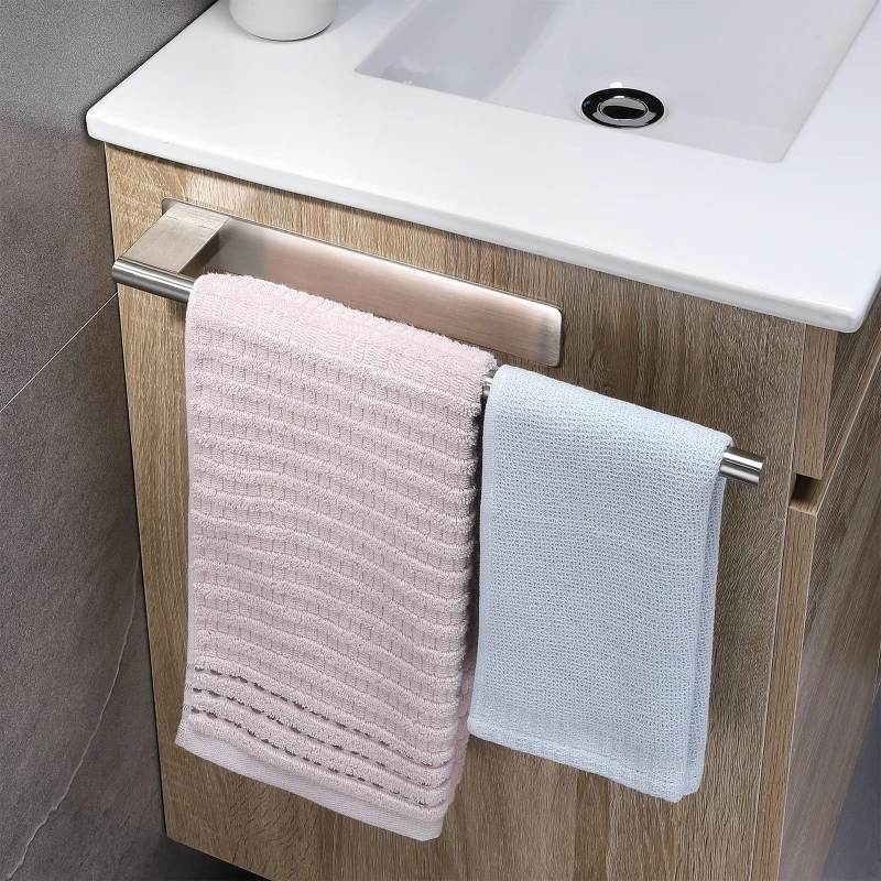 

Одиночная металлическая вешалка для полотенец из серебристой нержавеющей стали черного цвета Y5GB