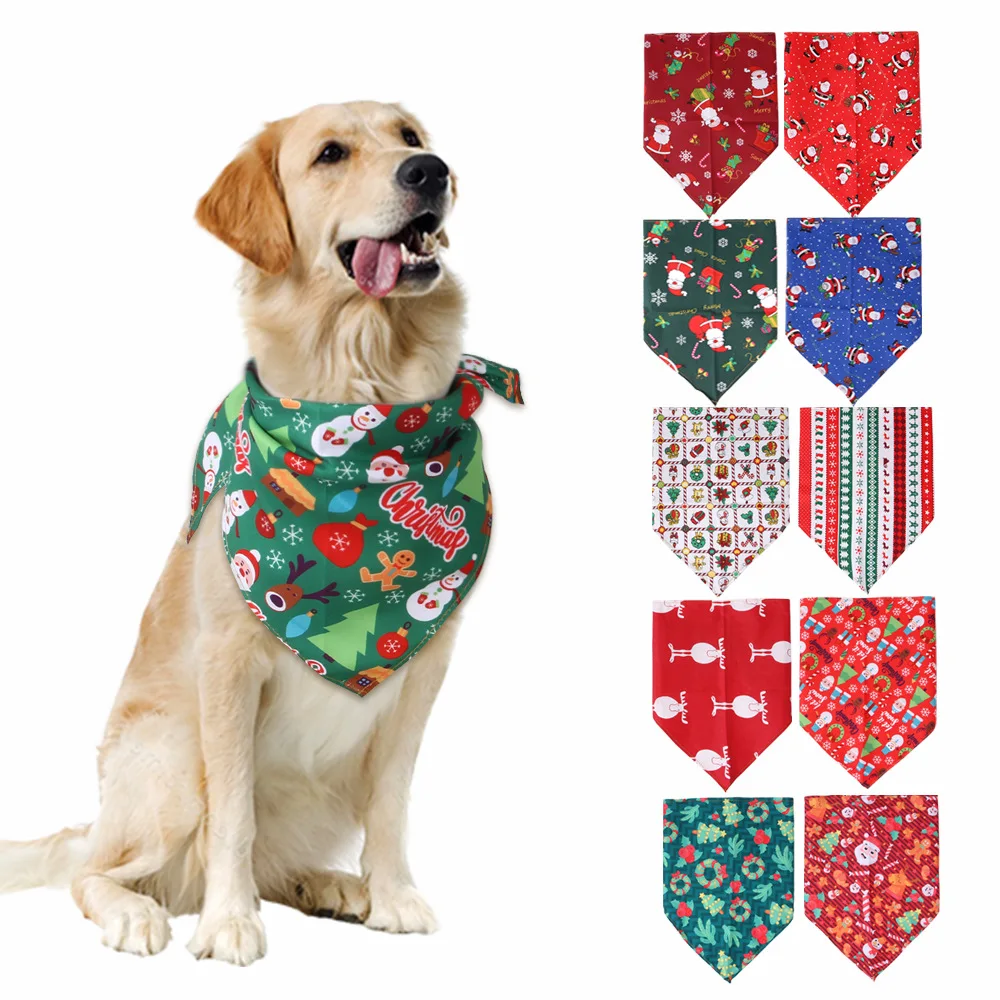 

Christmas Pet Triangle Bandana Scarf Dog Cat Saliva Bibs Scarf Neck Cover Kerchief Xmas Festival Props Puppy Kitten Pet Supplies