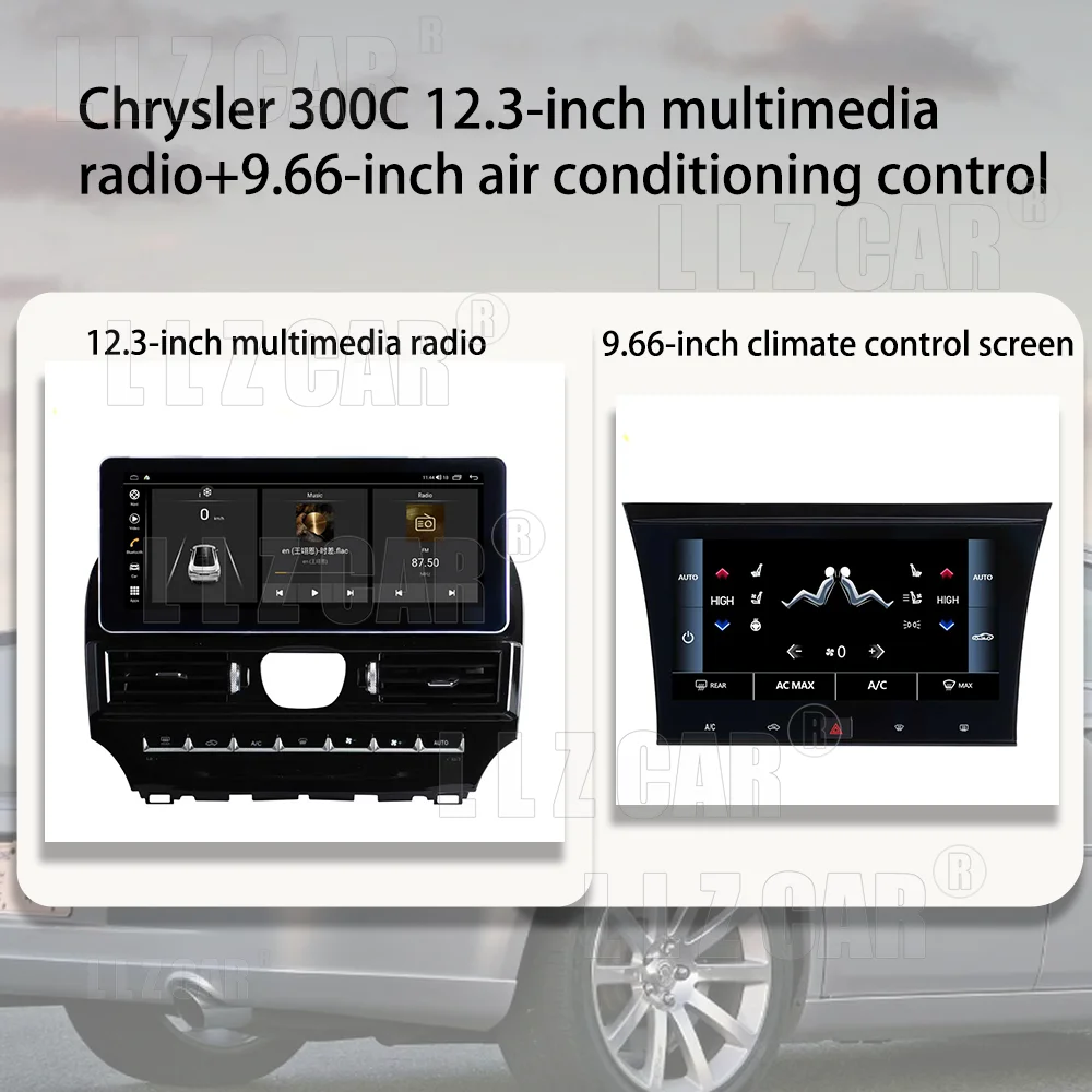 Фото 12,3-дюймовый обновленный Android14 HD-экран для Chrysler 300C 2011-2015, автомобильный радиоприемник, GPS-навигация, мультимедийный плеер, головное устройство DSP CarPlay №4