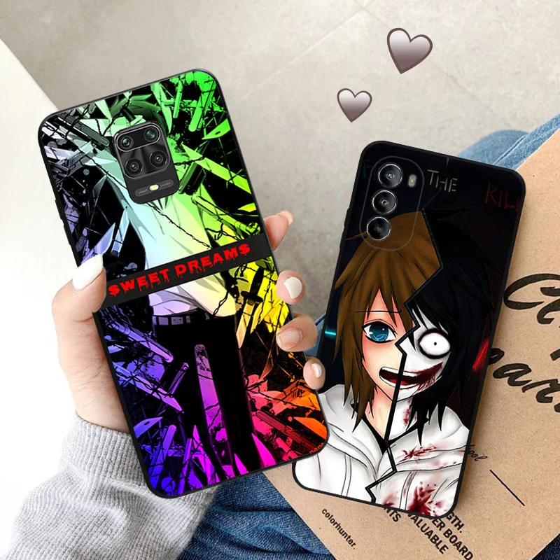 Чехол для телефона Motorola G50 G51 G30 G31 G60 G71 G22 G32 G52 G72 G73 G60S G53 G9 аниме Джефф убийца черный