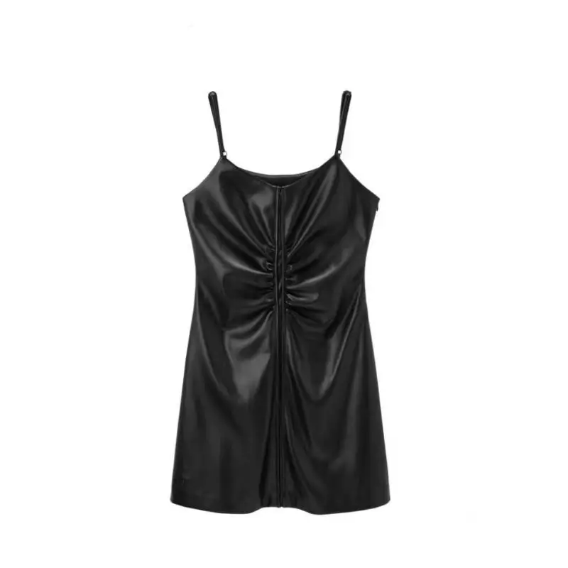 

2023 Hsa сексуальное платье из искусственной кожи с открытой спиной, женское короткое платье, однотонное черное латексное облегающее мини-платье с бюстгальтером пуш-ап
