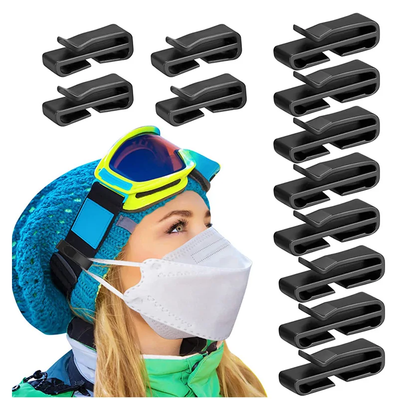 

4Pcs Ski Helmet Mask Clip Snowboard Helmet Face Mask Extender Holder Hook for Attaching Mask Strap Ear Protector