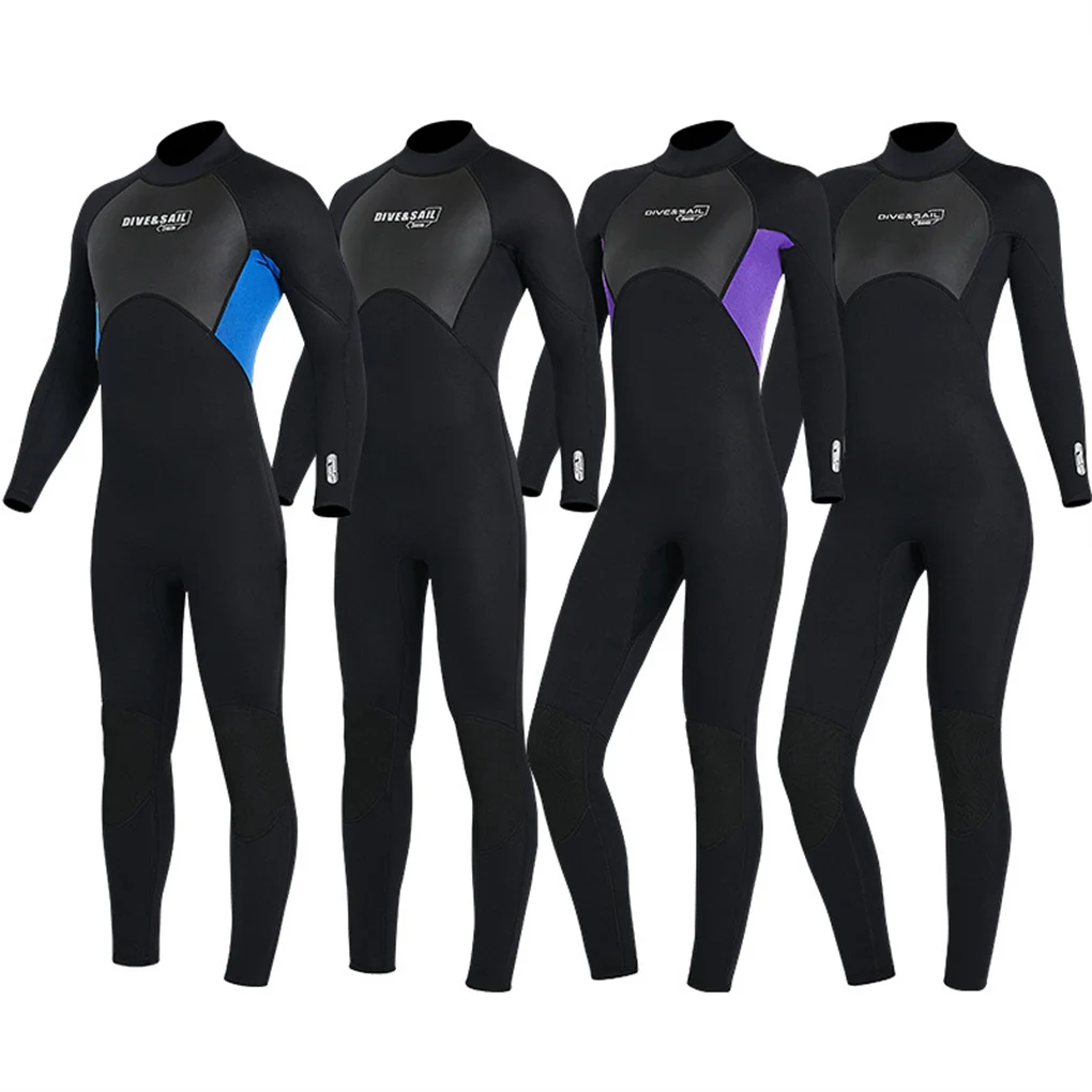 Diving Suit Good Elasticity Breathable Swimsuits Smooth Leather Edging Easy to Wear Wetsuit Shirt Men Dark Blue S