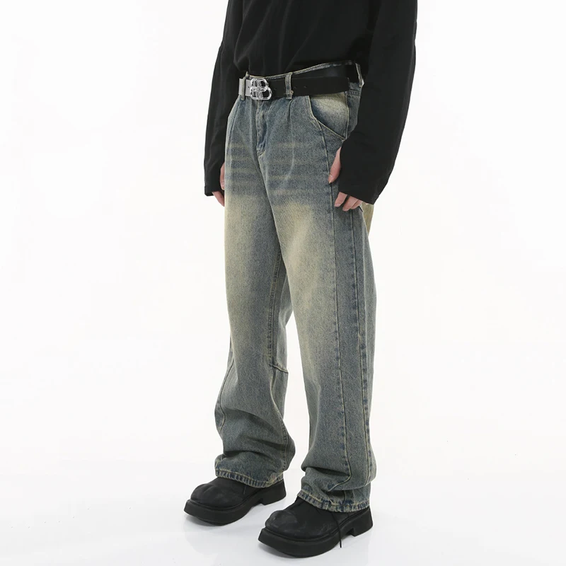 Джинсы SYUHGFA мужские мешковатые Модные свободные брюки из денима с широкими