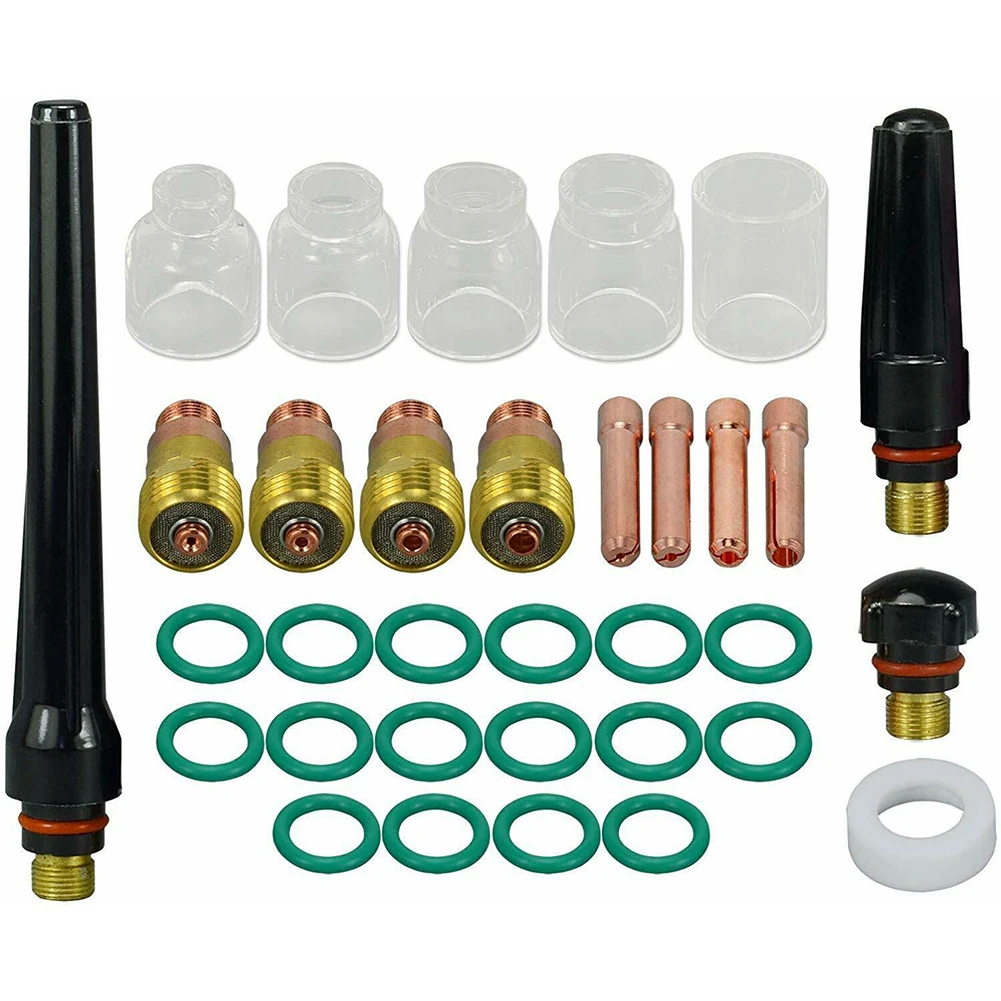 

Tig Stubby Gas Lens Collet Body Pyrex Cup Kit For DB SR WP 17 18 26 TIG Torch Welding Accessories For SR WP 17 18 26 TIG Torch